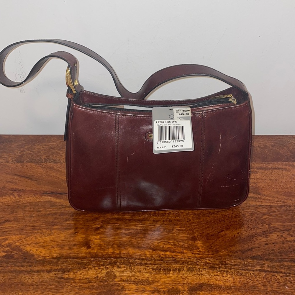 Oroton | Classic Small Zip Top Hobo | Suede inside